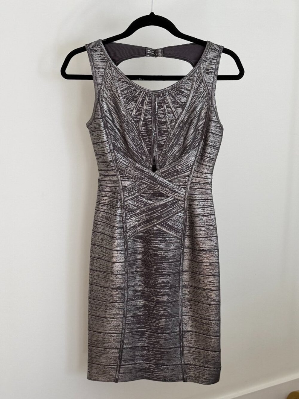 Hervé Léger Marella Metallic Bandage Dress (Size S)